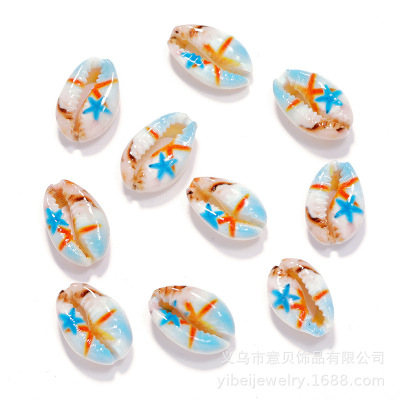 Shell Conch Bleached Cutout Shell Printed Starfish Shell DIY Bracelet Necklace Accessories