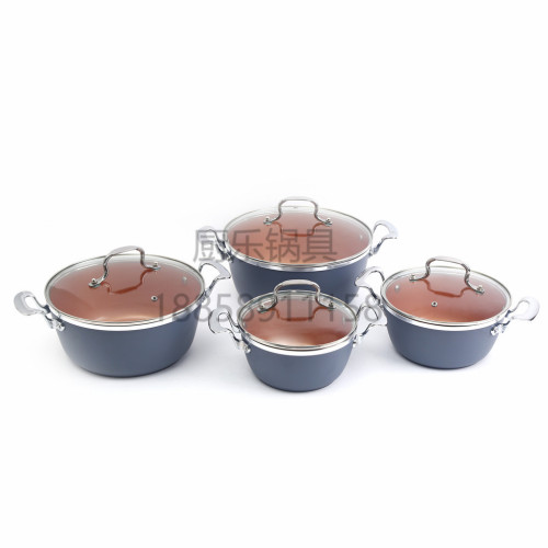 an aluminum pot household pot set stew pot frying pan gas stove frying pan non-sti cooker household soup pot multi-functional frying pan