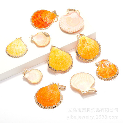 Yibei Gold-Plated Lemon Yellow Scallop Amazon Hot Jewelry Pendant Necklace Bracelet Accessories