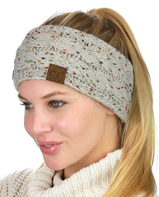 2020 Autumn and Winter New European and American Hair Band Wool Variegated Dotted Yarn Acrylic Yarn Women's Headband Hair Accessories 21 Colors