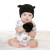 Baby Hat Knitted Hat 2020 Autumn and Winter Hat Gloves Set Cute Small Ears Shape Unisex Baby Hat
