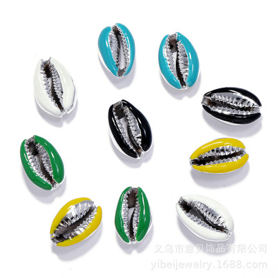Electroplating UV Silver Dripping Oil Dripping Various Colors 18mm-20mm Cut Shell DIY Ornament Bracelet Necklace Accessories