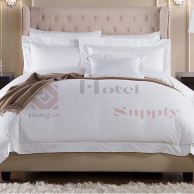 Hotel Hotel Bed Linen White Satin Cotton Four-Piece Set Customizable
