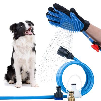Pet Bath Massage Silicone Gloves Five Fingers Even Tube Water Spray Adjustable Bath Brush Gadgets True Touch