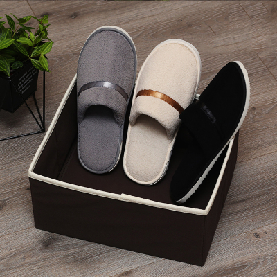 Hotel Disposable Slippers Thick Coral Fleece Male and Female Home Indoor Antiskid Hotel Slippers
