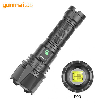 Cross-Border New Xhp90 Outdoor Power Torch Power Display Telescopic Zoom Aluminum Alloy Torch