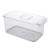 Transparent Kitchen Storage Box with Lid Handle Breathable Food Finishing Box White Gray Draining Base Refrigerator Storage Box