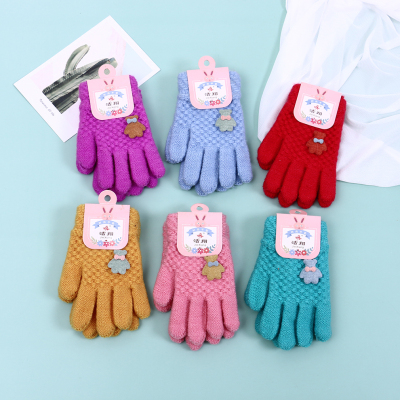 Children's Gloves Autumn and Winter Baby Boys and Girls Children Cute Baby Five Finger Warm Children Thin