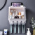 New Wall-Mounted Toothbrush Storage Rack Bathroom Cosmetics Plastic Pp Transparent Storage Rack Punch-Free Waterproof Organizing Rack