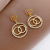 S925 Silver Needle Korean New Geometric Fashion All-Match Internet Celebrity Ins Full Diamond Chanel Style Stud Earrings for Women