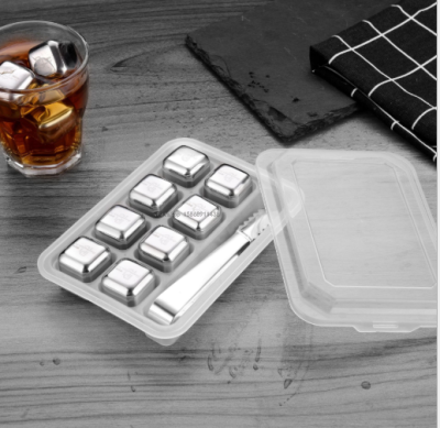  Ice Cube Stainless Steel Square Ice Cube Ice Grain Whisky Whisky Stone Quick-Frozen Drinks Creative Gift