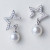 S925 Silver Needle Korean Five-Pointed Star Pearl Pendant Temperament Wild Female Online Influencer Hot-Sale Earrings Women