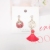 Sterling Silver Needle Fashion Creative Asymmetric Chinese Knot Lantern Earrings for New Year XI Character Bridal Earrings Female