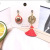 Sterling Silver Needle Fashion Creative Asymmetric Chinese Knot Lantern Earrings for New Year XI Character Bridal Earrings Female