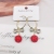 Sterling Silver Needle Crystal Bow Earrings Female Personality Red Ball Eardrops Korean Graceful Online Influencer Earrings Earrings