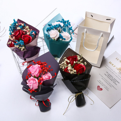 Handbag Starry Dried Flower Matching Artificial Rose Creative Gift Soap Flower Small Bunch Wedding Gift