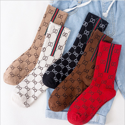 Net Red Tide Socks Japanese Double O Letters Socks New Women's Cotton Socks Female Middle Tube Socks Trendy Socks