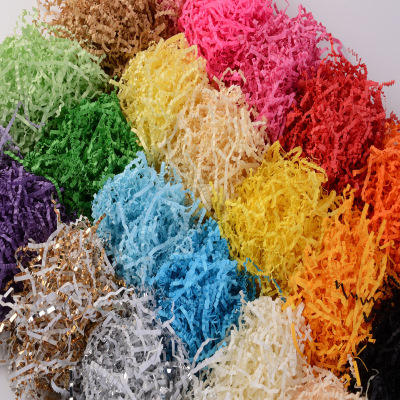 Raffia Silk Paper Factory in Stock Wholesale Shredded Paper Thick Curved Paper Silk Filler Candy Gift Box Paper Silk
