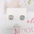 S925 Silver Korean Beautiful Square Stud Earrings Super Flash Zircon All-Match Earrings Small and Simple High-Grade Earrings for Women