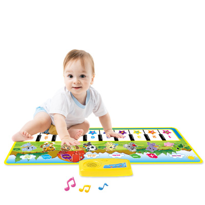 Early Education Children's Multifunctional Music Carpet Piano Mat Children's Educational Music Blanket Baby Musical Instrument Green Piano Mat