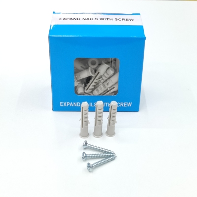 Factory in Stock Plastic M8  40 Expansion Wall Plugs Anchors Expand Nails With Screw Wall Plugs