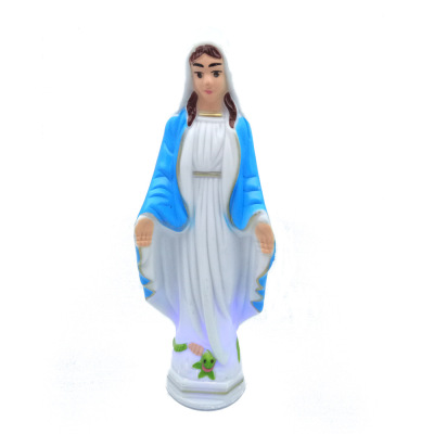 18cm Holy Statue of Christ Blue Plastic Virgin Ornaments Religious Catholic Ornaments Prayer Ornaments