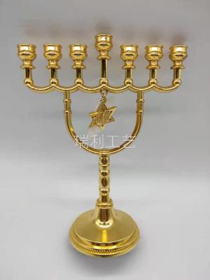 Christian Alloy Seven-Head Candlestick Israel Characteristic Craft
