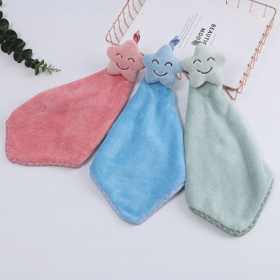 New Cute Star Towel Water Absorbent Simple Hanging Handkerchief Home Life Kitchen Children's Water Towel
