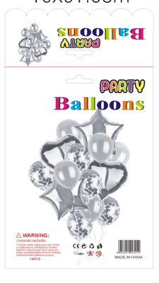 Cross-Border 14pcs18-Inch Aluminum Film Shimmer Sequins Rose Gold Balloon Set Baby Party Decoration Holiday Layout