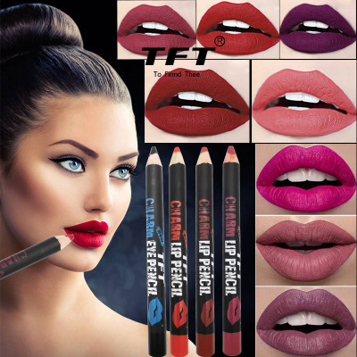 TFT New Two-Color Lip Liner Matte Lipstick Eyeliner Pen Eyebrow Pencil Factory Wholesale Direct OEM + Customizable