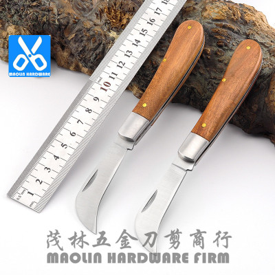 Factory Direct Sales Stainless Steel Electrician's Knife Wooden Handle Outdoor Knife Multi-Functional Knife