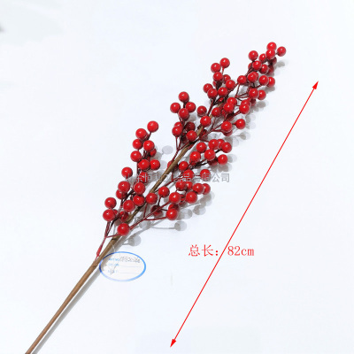 Christmas crabapple plugged into a Christmas tree, Christmas garland Christmas cane adornment red berries