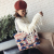 Trendy Canvas Bag Portable One Shoulder Shopping Bag Embroidery Ethnic Style Personalized Bag Environmental Protection Simple and Easy Matching Bag for Girl