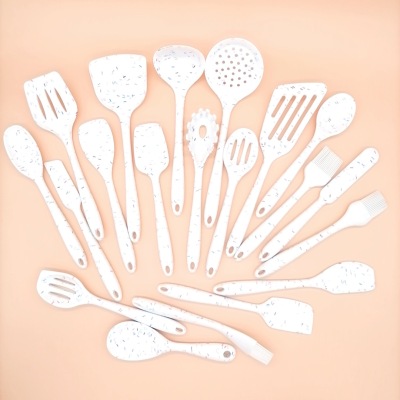 Candy Pattern Creative High Temperature Resistant Silicone Kitchenware 20-Piece Set Kitchen Non-Stick Pan Shovel Set Soup Spoon Cooking Tools