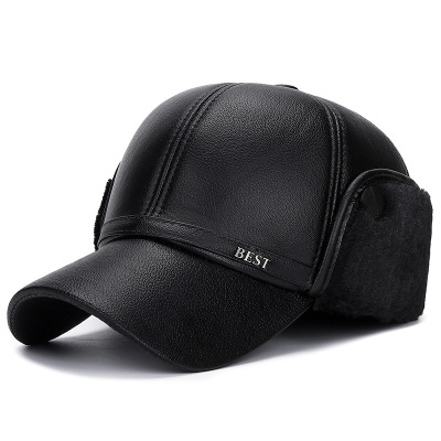 Winter Cotton Hat Men's Middle-Aged and Elderly Thickened Warm Peaked Cap Baseball Cap Ear Protection Cold-Proof Dad Cap