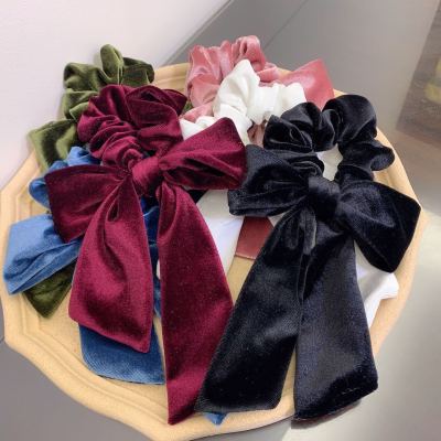 Internet Celebrity Autumn and Winter New Velvet Headband Ribbon Bowknot Hair Ring Korean Ins Girl Top Cuft Boutique Hair Accessories