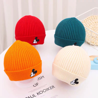 Baby Wool Hat Autumn and Winter Boys Girls Toddlers Infant Knitted Earmuffs Hat Baby Warm Winter Sleeve Cap