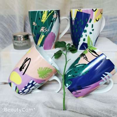 Barrel-Type over Flower Cup New Ceramic Cup