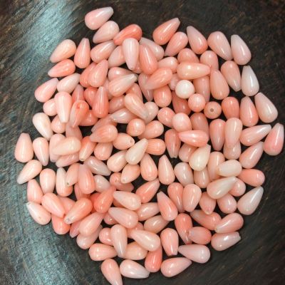 Dyed Coral Carving Ornament Accessories Half Hole Scattered Beads Wholesale DIY Handicraft Ornament Accessories