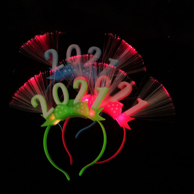 New 2021 digital hair band luminous new year hoop ox year Christmas luminous concert props and headwear wholesale