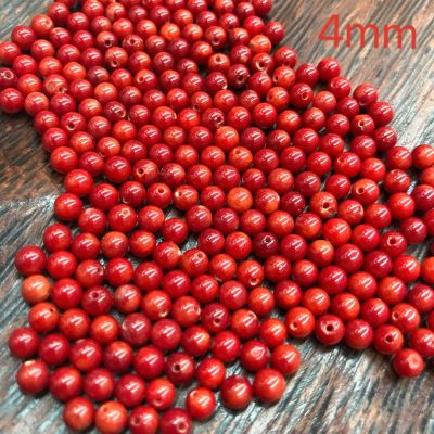 Dyed Coral round Beads Half Hole Scattered Beads Stud Earrings Earrings Jewelry Semi-Finished Parts DIY Handicraft Production