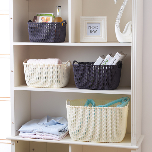 basket storage basket storage frame plastic storage box desktop rattan storage basket snack mask various storage artifact