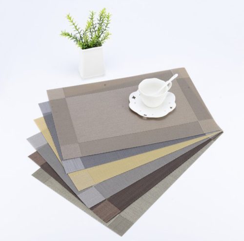 placemat wine placemat shop pvc heat insulation coaster teslingxi placemat water-washed and quick-drying striped photo frame pvc placemat
