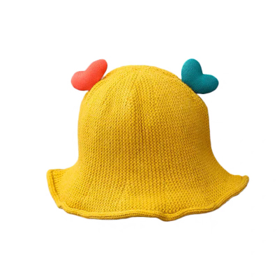 Baby Hat Cute Super Cute Spring and Autumn Knitted Children's Bucket Hat Korean Style Trendy Autumn and Winter for Boys and Girls