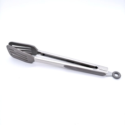 Silica Gel Stainless Steel Food Clip Household Bread Clip Buffet Food Clip Barbecue Clip Kitchen Gadget 12-Inch
