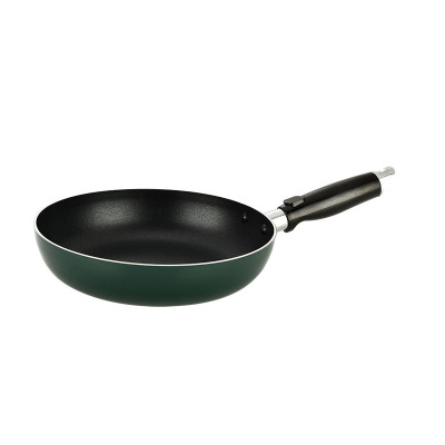 Origin Source round Handle Green Aluminum Non-Stick Frying Pan Flat Pan Maifanshi Non-Stick Double-Bottom Pot Cross-Border Cookware