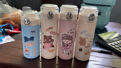 Pea Cup Insulation Cute Cartoon Water Bottle Children's Thermos Mug Creative Stainless Steel