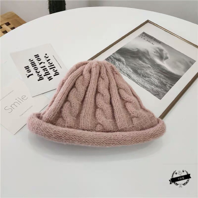 Korean Pointed Hat Women's Trendy Autumn and Winter Thermal Head Cover Wool Hat Cute Sweet Knitted Hat Men's Korean Style All-Matching