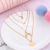 Retro Cool Multi-Layer Moon Wafer Pendant Necklace European and American Popular Fashion Ornament Accessories Wholesale