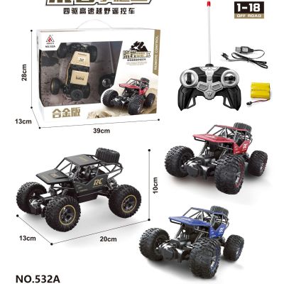 532A Remote Control Car 1:18 Shuangfeng Remote Control Alloy off-Road Four-Wheel Drive Rock Crawler Wireless Remote Control Bigfoot Toy